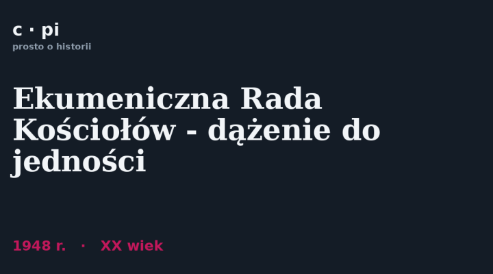 Światowa Rada Kościołów (1948) - dążenie do jedności
