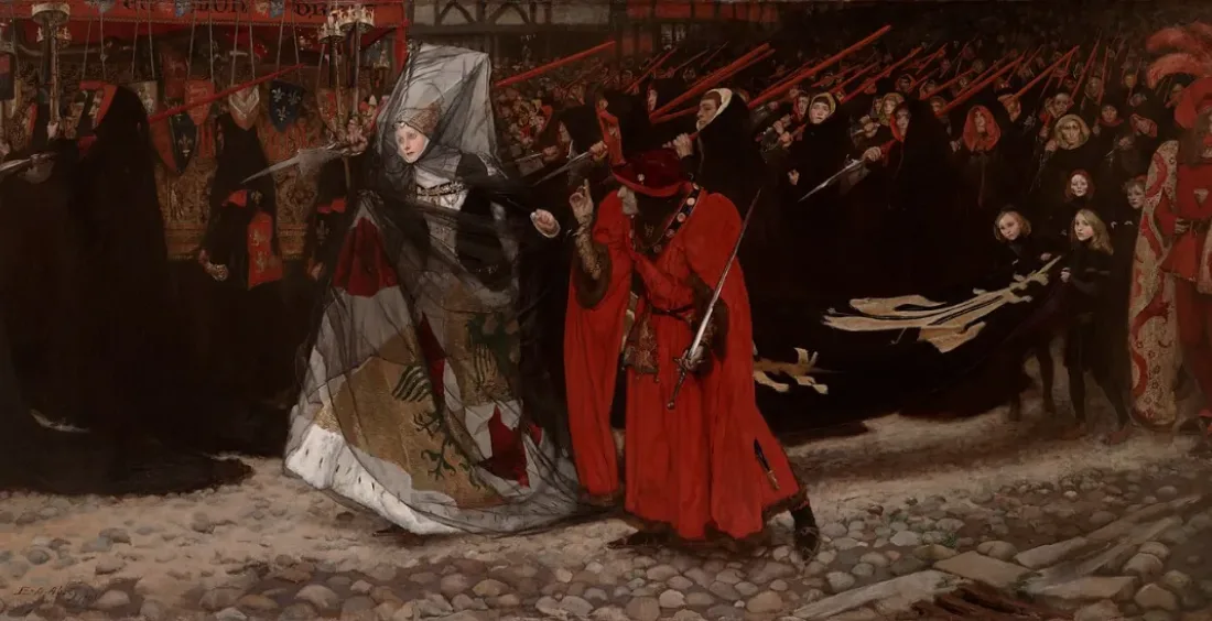 Ryszard, książę Gloucester, i lady Anna, obraz Edwina Austina Abbeya (1896)