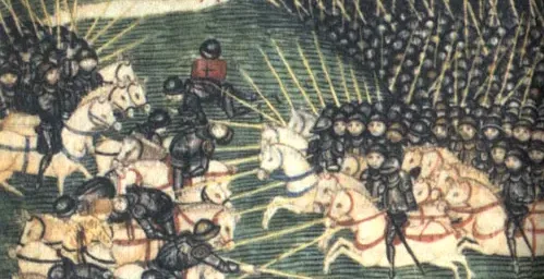 Miniatura Diebolda Schillinga przedstawiająca Bitwę pod Grunwaldem 1410.