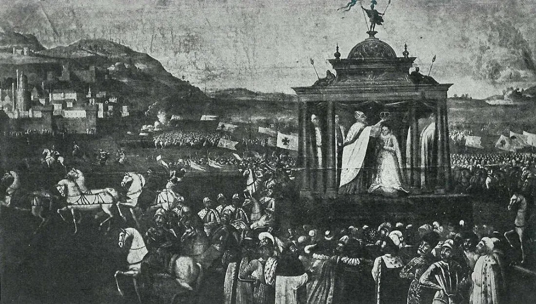 Koronacja Maryny Mniszchówny na carycę moskiewską na obrazie Tommaso Dolabelli