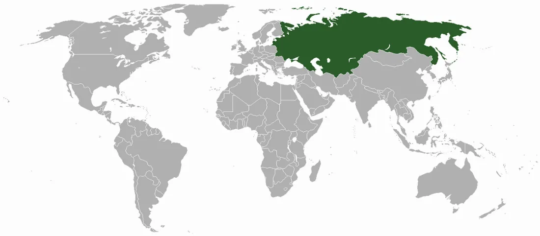 Mapa przedstawiająca terytorium Związku Socjalistycznych Republik Radzieckich po zakończeniu II wojny światowej
