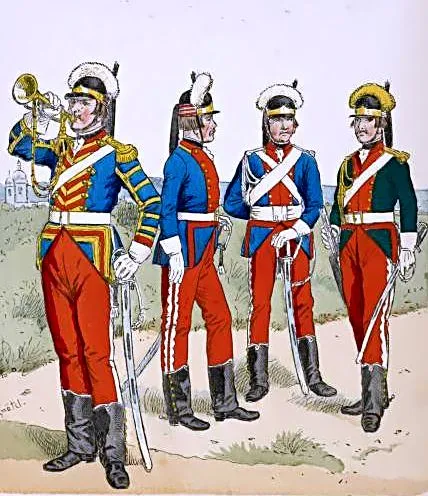 Żołnierze rosyjscy w latach 1786-1796.