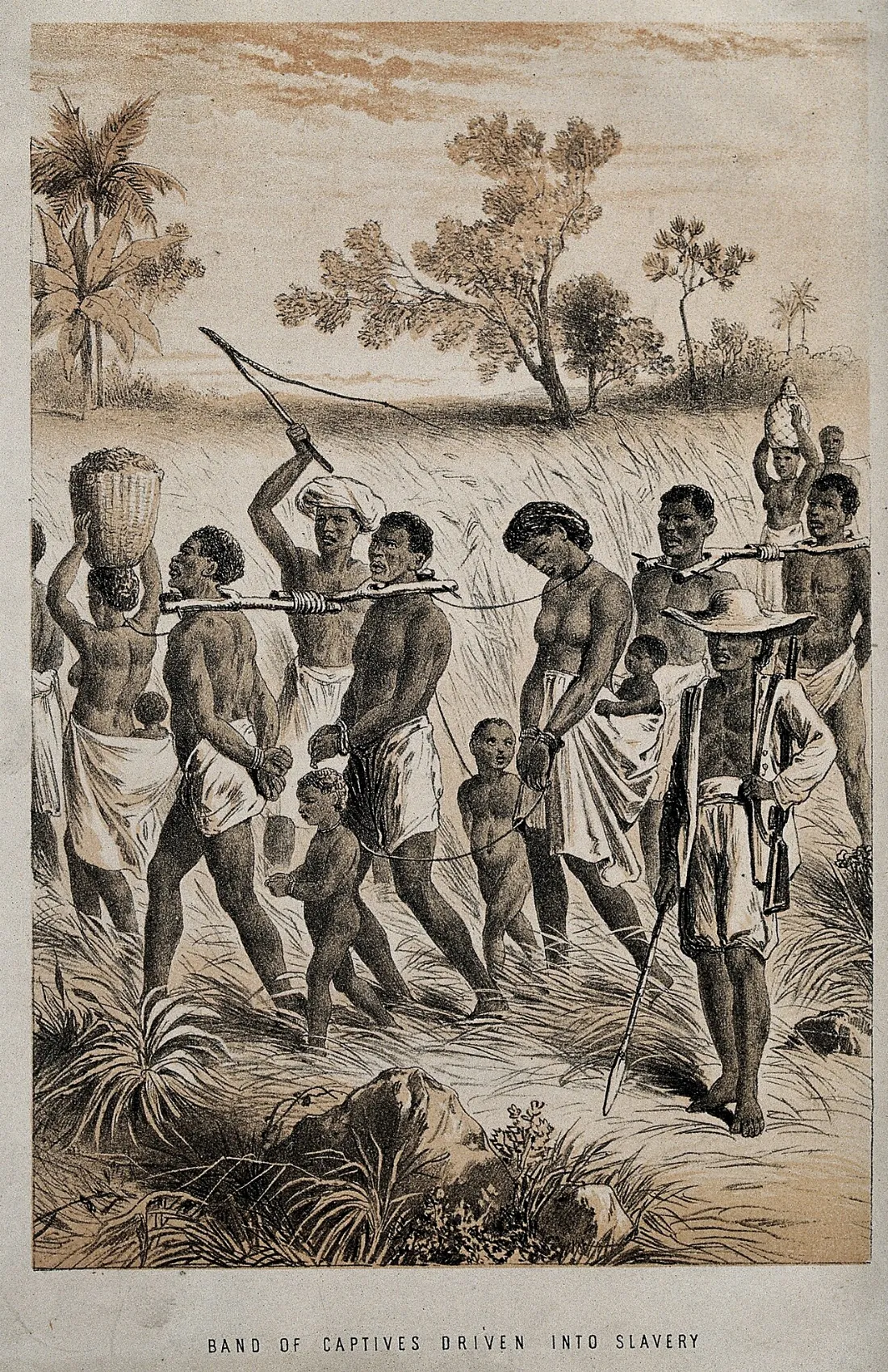 Group of men and women being taken to a slave market Wellcome V0050647